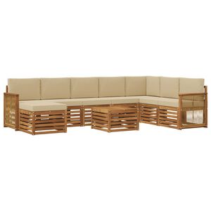 vidaXL V&auml;li diivanikomplekt padjaga 7 pcs Naturaalne