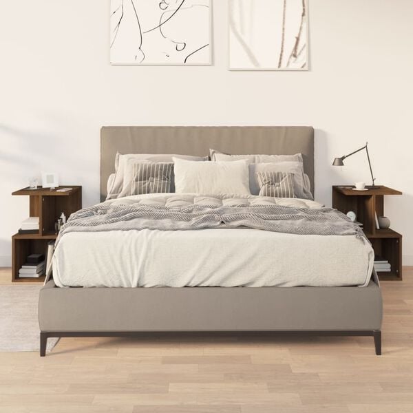 vidaXL &ouml;&ouml;kapid 2 tk, pruun tamm, 35 x 35 x 55 cm, tehispuit