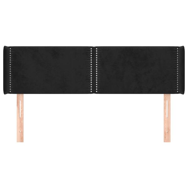 vidaXL voodipeats servadega, must, 147x16x78/88 cm, samet