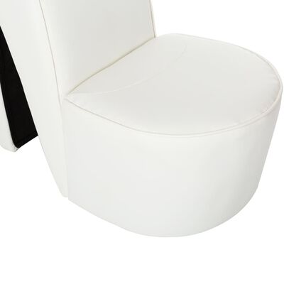 vidaXL kõrge kontsa kujuga tool, valge, kunstnahk
