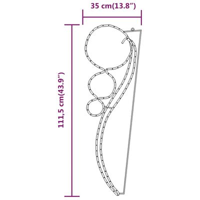 vidaXL ringikujuline alguskett, 2 tk, soe valge, 111,5x35x4,5 cm