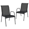 vidaXL aiatoolid, 2 tk, teras ja textilene, must