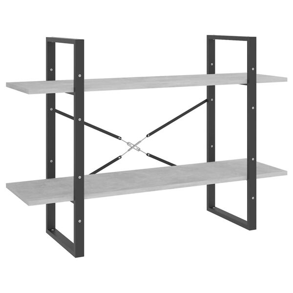 vidaXL 5-korruseline raamaturiiul, betoonhall, 100x30x175 cm tehispuit