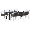 vidaXL Aia s&ouml;&ouml;gilaudade komplekt 9 pcs Pruun ja must PE rattan