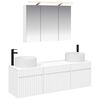 vidaXL Vannitoa kapikomplekt 4 pcs Valge 100 x 14,5 x 70 cm Tehispuit