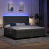 vidaXL LED Box Spring Voodi madratsiga Tumehall 200 x 200 cm kangas