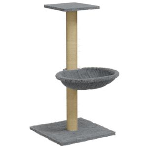 vidaXL kassimaja sisalk&ouml;itega kraapimispostiga, helehall, 74 cm