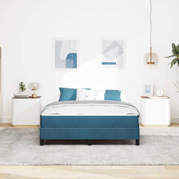 vidaXL Karbi vedrumadrats madratsiga Tumesinine 160 x 210 cm kangas