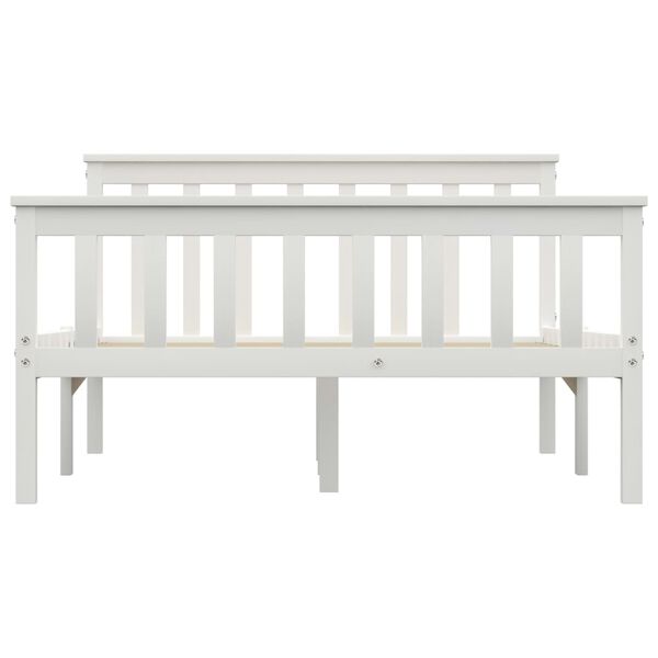 vidaXL voodiraam, valge, männipuit, 120 x 200 cm