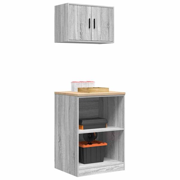 vidaXL garaažikapid 2 tk, hall Sonoma tamm, tehispuit