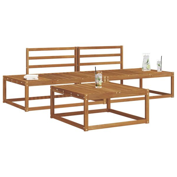 vidaXL V&auml;li diivanikomplekt 3 T&uuml;kk Neutraalne Tugev akatsiapuu