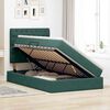 vidaXL Voodi hoiukohaga ja madratsiga Tume rohelise 120 x 200 cm Samet
