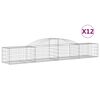 vidaXL kaarekujulised gabioonkorvid 12 tk, 300x50x40/60 cm, raud