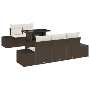 vidaXL Diivanikomplekt padjaga 6 pcs Pruun ja kreem pol&uuml;rotang