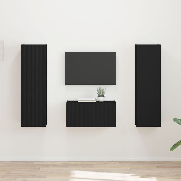 vidaXL Telerikapi komplekt 5 pcs Must Tehispuit