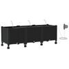 vidaXL Aiakonteiner Kastmise ja Ratastega 3 tk Must 120 x 40 x 43,5 cm