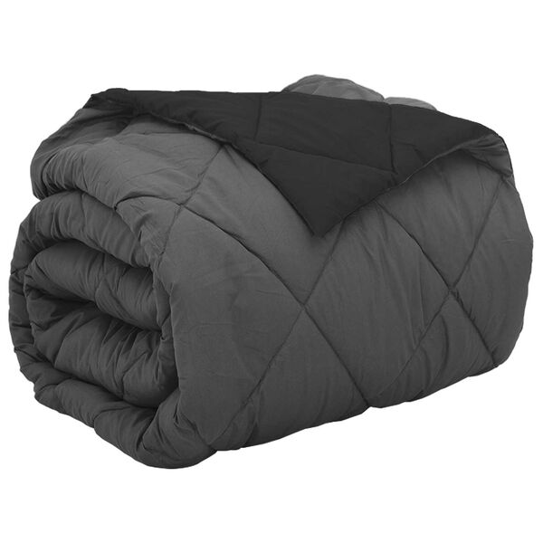 vidaXL T&auml;ispika aasta tekk Must ja Anthracite 220 x 200 cm Mikrokiud