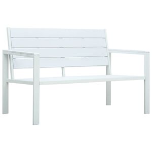 vidaXL aiapink, 120 cm, HDPE, valge, puiduv&auml;limusega