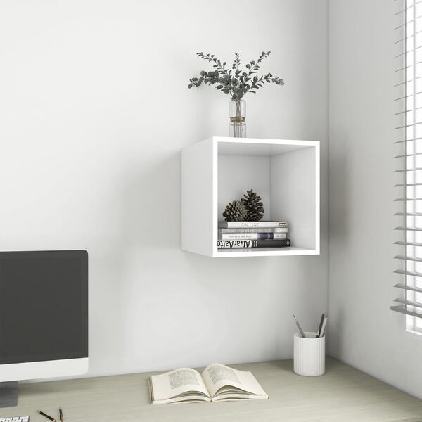 vidaXL seinakapp, valge, 37 x 37 x 37 cm, tehispuit