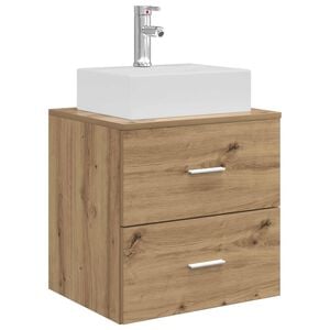 vidaXL Seinale paigaldatav kraanikaussi kapike Artisan tamm
