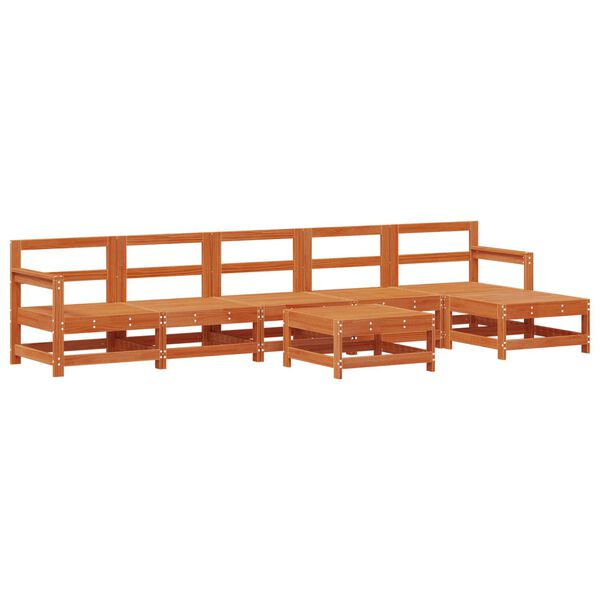 vidaXL Aia lounge komplekt 7 pcs Vahapunane Tahke m&auml;nd