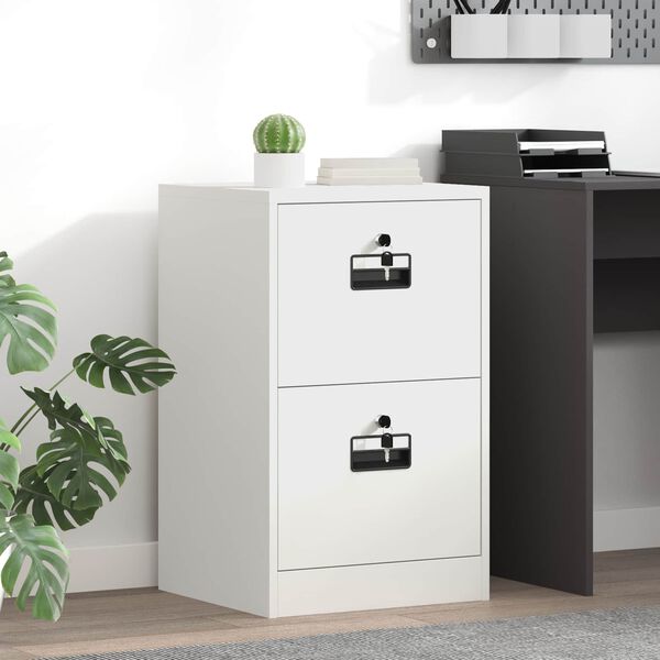 vidaXL Failikapp sahtliga Valge 44 x 50 x 106.5 cm K&uuml;lmvalsitud teras