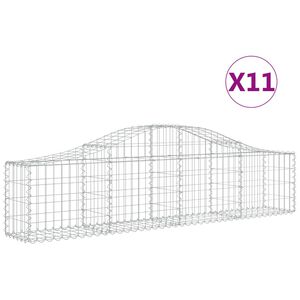 vidaXL kaarekujulised gabioonkorvid 11 tk, 200x30x40/60 cm, raud