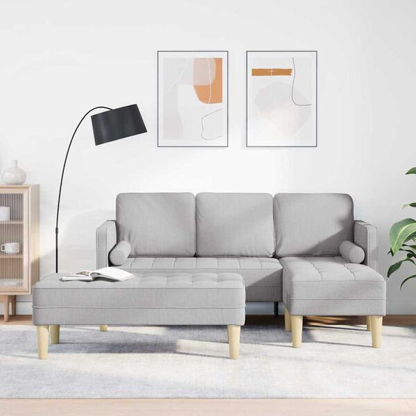 vidaXL Diivanikomplekt padjaga 2 pcs Pilvine hall Pol&uuml;ester