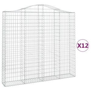 vidaXL kaarekujulised gabioonkorvid 12 tk, 200x30x180/200 cm, raud