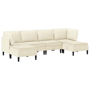 vidaXL Elutoa m&ouml;&ouml;bliseade 6 pcs Kreemjas kangas