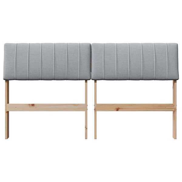 vidaXL Polsterdatud voodiots Helehall 135 cm Tahke m&auml;nd