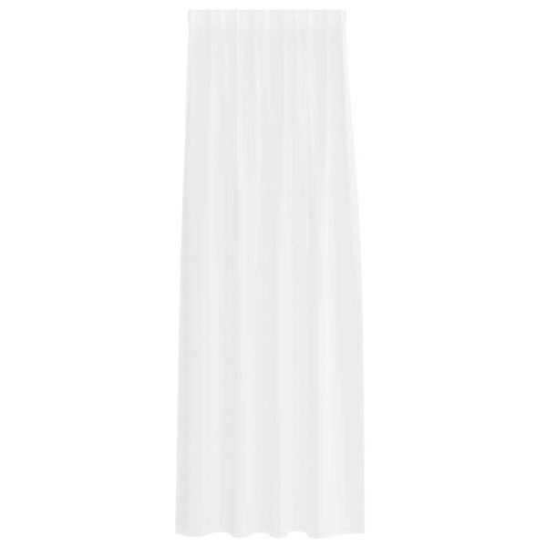 vidaXL Voile Kardin kardinatega 2 pcs Valge 225 x 140 cm Polüester