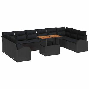 vidaXL Aia Diivanikomplekt padjaga 11 pcs Must