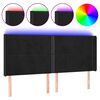 vidaXL LED-voodipeats, must, 203x16x118/128 cm, samet