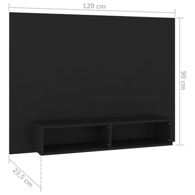 vidaXL TV-seinakapp, must, 120 x 23,5 x 90 cm, puitlaastplaat