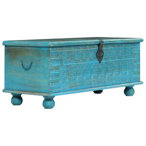 vidaXL hoiukast, mangopuidust, sinine, 100 x 40 x 41 cm
