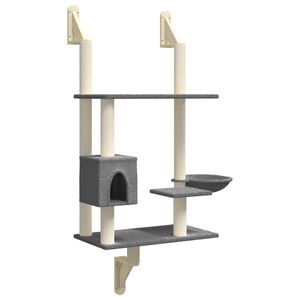 vidaXL seinale kinnitatav kassi kraapimispost, tumehall, 153 cm