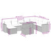 vidaXL 9-osaline aiadiivani komplekt patjadega, hall, polürotang