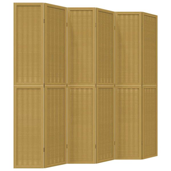 vidaXL 6 paneeliga ruumijagaja, pruun, Paulownia puit