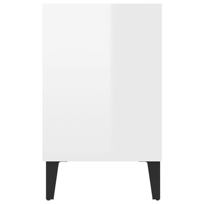 vidaXL metalljalgadega telerikapp, kõrgläikega valge, 103,5x30x50 cm