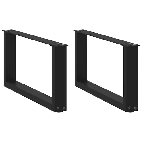 vidaXL kohvilaua jalad U-kujulised 2 tk mustad 70 x (30-31) cm terasest