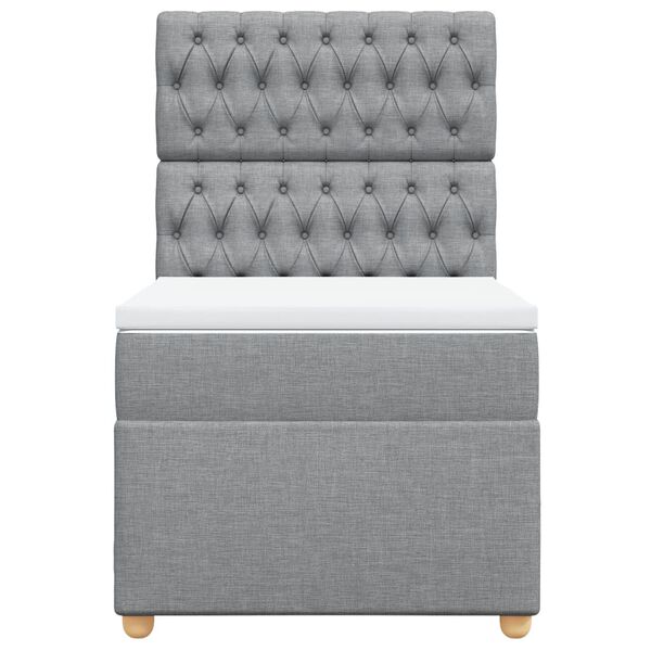 vidaXL kontinentaalvoodi madratsiga, helehall, 80x200 cm, kangas