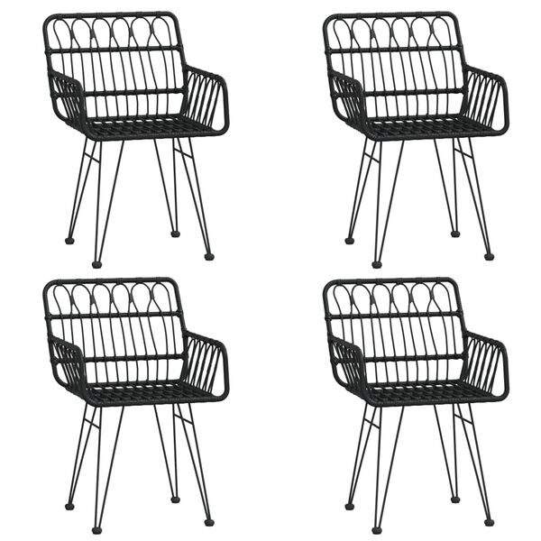 vidaXL 5-osaline aiamööbli komplekt, must, polürotang