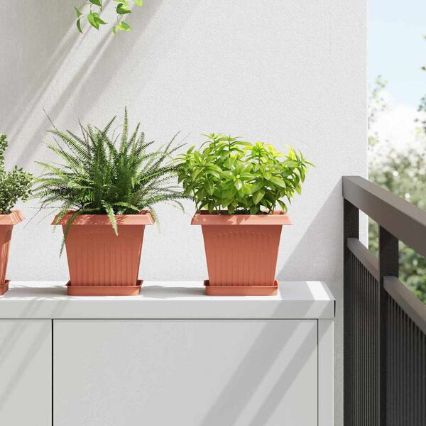 vidaXL Ruutlillepott 24 pcs Kohviroosa 20 x 20 x 16 cm Plastmass