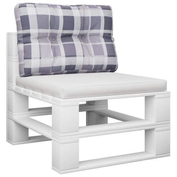 vidaXL euroaluse istumispadi, hall, ruuduline, 60x40x12 cm, kangas