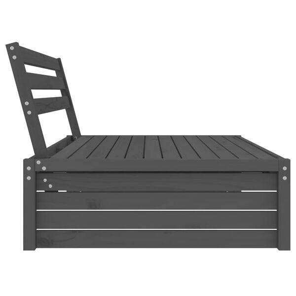 vidaXL keskmine aiadiivani osa, hall, 120 x 80 cm, männipuit