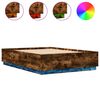 vidaXL voodiraam LED-tuledega, suitsutatud tamm, 160x200 cm, tehispuit