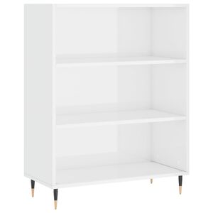 vidaXL raamaturiiul, k&otilde;rgl&auml;ikega valge, 69,5 x 32,5 x 90 cm, tehispuit