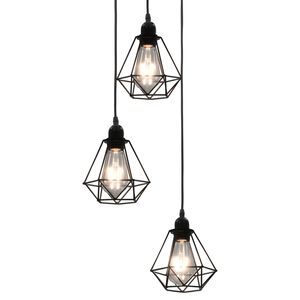 vidaXL laelamp, teemandidisain, must, 3 x E27 pirni