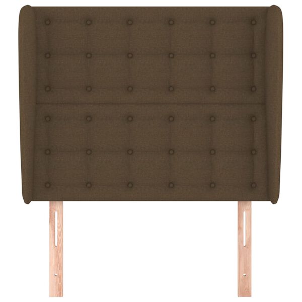 vidaXL voodipeats servadega, tumepruun, 103x23x118/128 cm, kangas